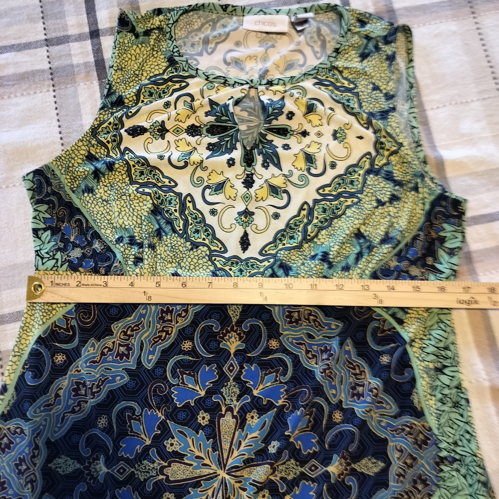 Chicos Mediterranean Waves Maxi Dress Size‎ 1 (US8) Boho Resort Chic Vacation - Picture 8 of 10